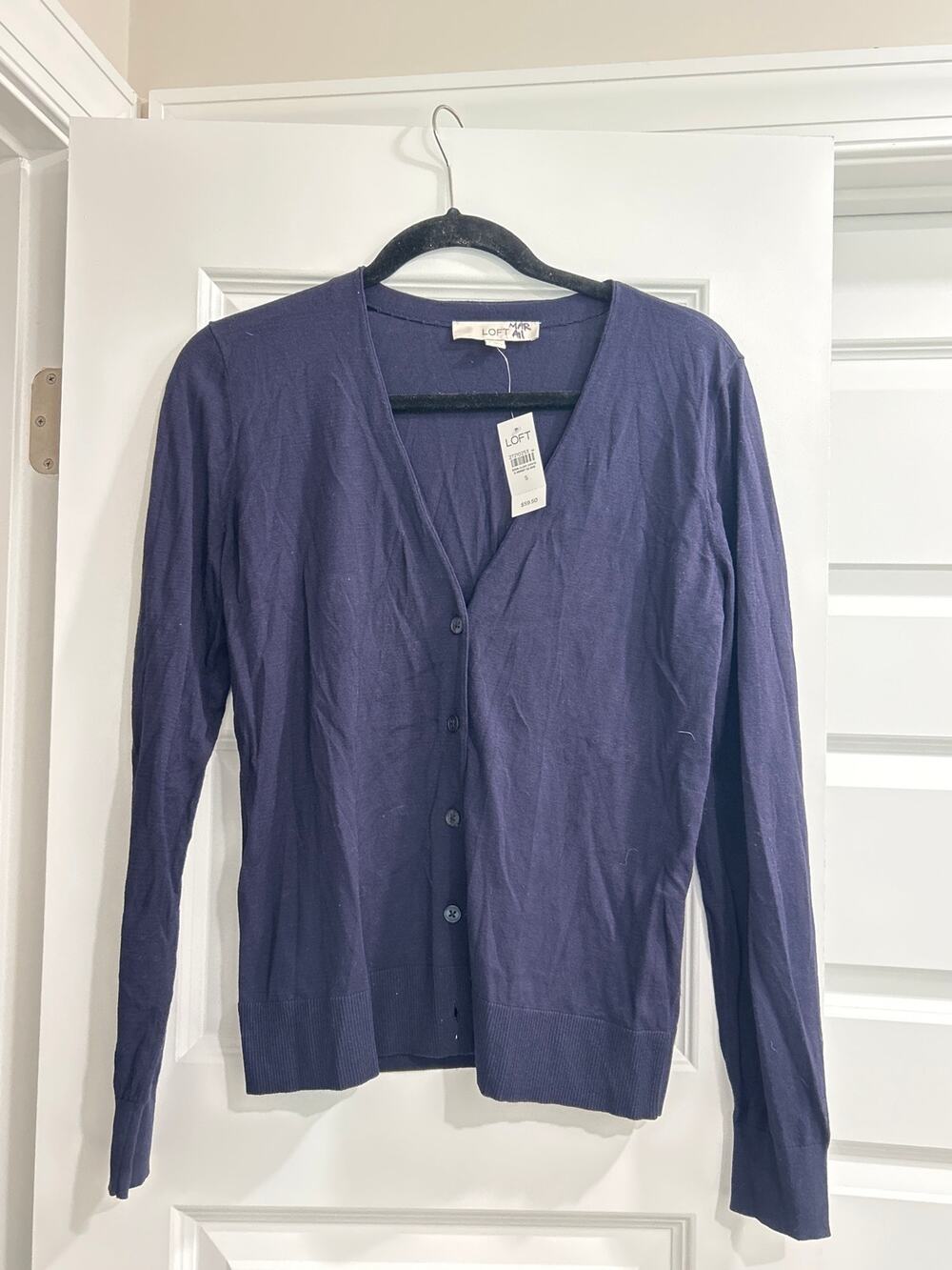 NWT Loft v neck cardigan Navy Blue size Small